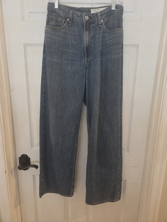 rag & bone Denim - rag & bone Women's Wide-Leg Mid-rise Jeans in Medium Blue Wash
